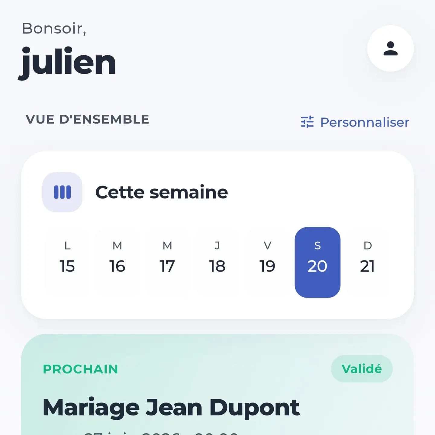 Tableau de bord