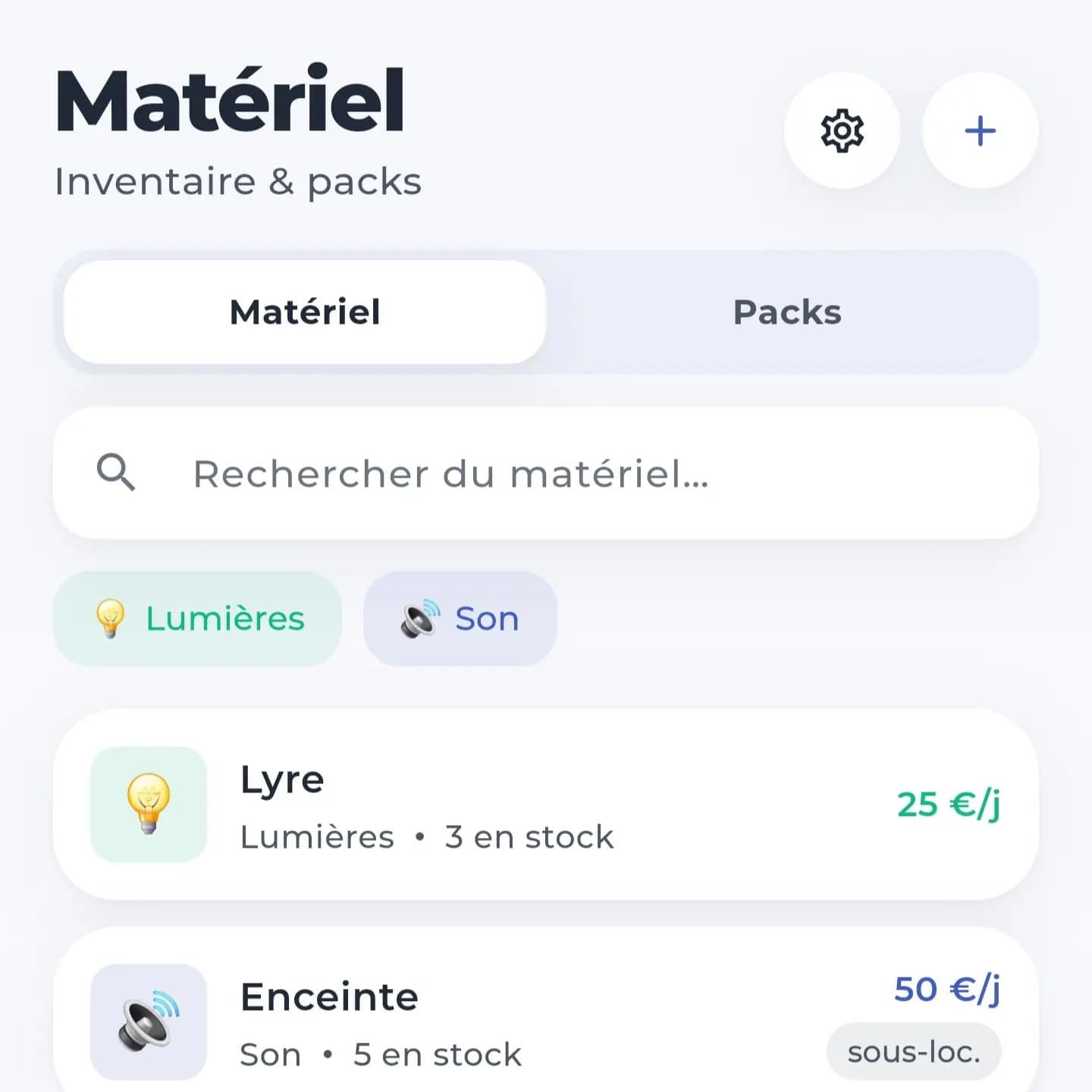 Suivi du matériel