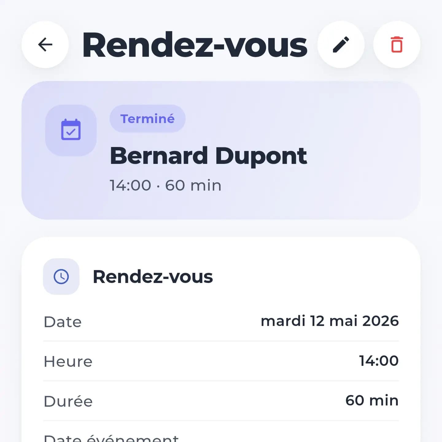 Gestion des RDV